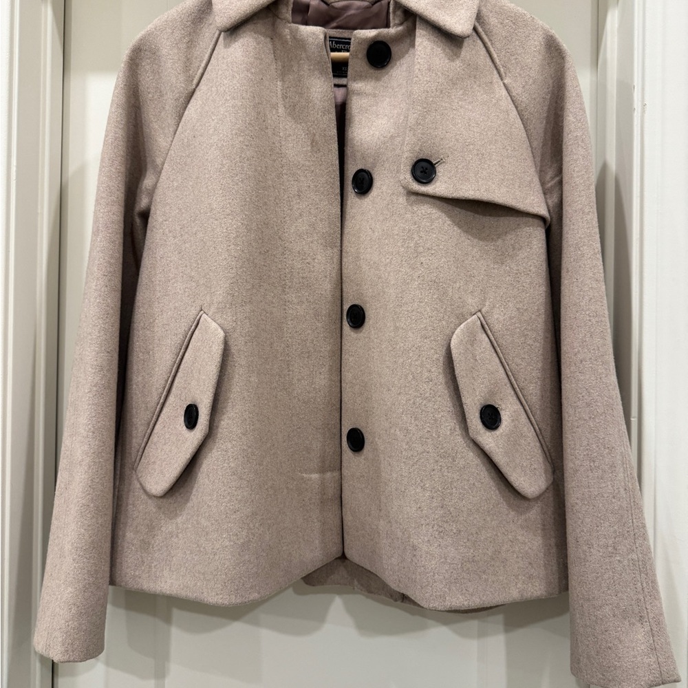 Abercrombie & Fitch Blush Beige Pea Coat